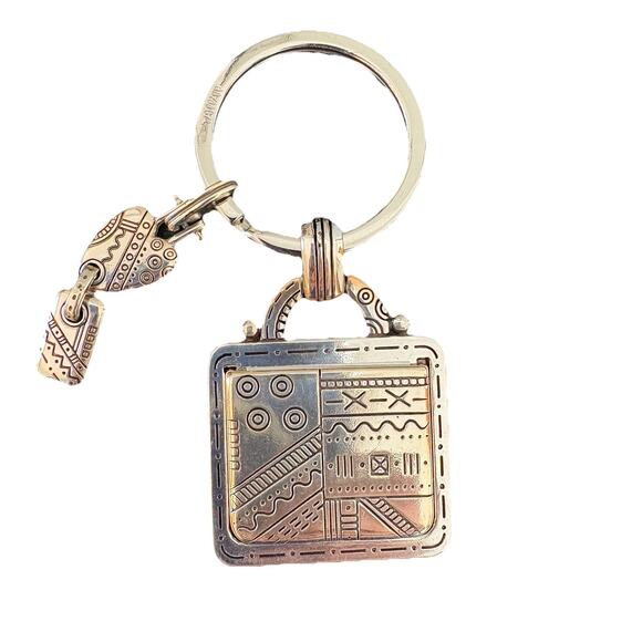 Set of 2 Brighton Photo Frames Keychain with Charms Silver Colored - Picture 7 of 11